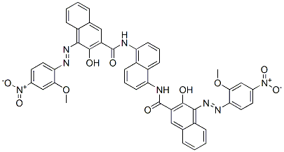 N,N'-(1,5-ナフタレンジイル)ビス[3-ヒドロキシ-4-[(2-メトキシ-4-ニトロフェニル)アゾ]-2-ナフタレンカルボアミド] 化学構造式