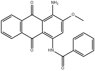 N-(4-amino-9,10-dihydro-3-methoxy-9,10-dioxo-1-anthryl)benzamide Struktur