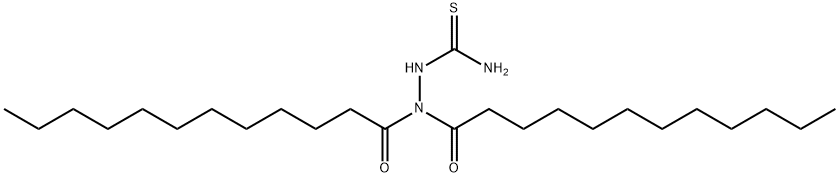 ドデカン酸2-(アミノチオキソメチル)-2-(1-オキソドデシル)ヒドラジド 化学構造式
