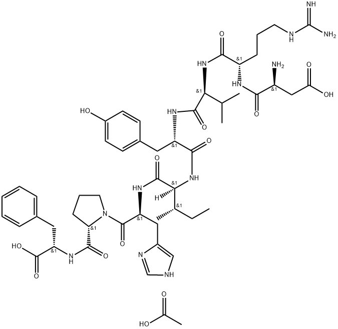 ASP-ARG-VAL-TYR-ILE-HIS-PRO-PHE ACETATE SALT Structure