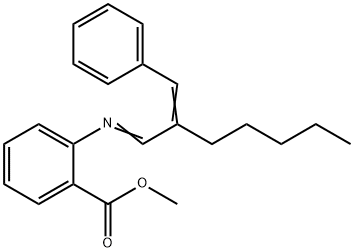2-(2-ペンチル-3-フェニル-2-プロペニリデンアミノ)安息香酸メチル 化学構造式