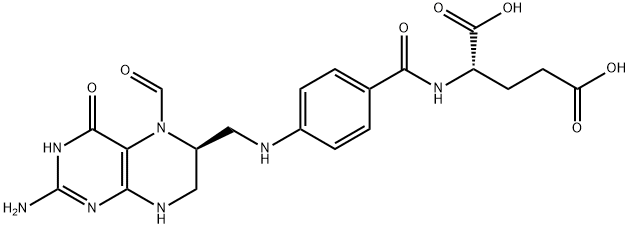 N-[4-[[[[(6S)-2-アミノ-5-ホルミル-1,4,5,6,7,8-ヘキサヒドロ-4-オキソプテリジン]-6-イル]メチル]アミノ]ベンゾイル]-L-グルタミン酸 化学構造式
