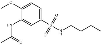 N-[5-[(ブチルアミノ)スルホニル]-2-メトキシフェニル]アセトアミド 化学構造式