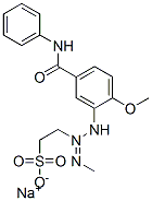 sodium 2-[3-[2-methoxy-5-[(phenylamino)carbonyl]phenyl]-1-methyltriazen-2-yl]ethanesulphonate Structure