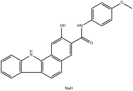 sodium 2-oxido-N-(4-methoxyphenyl)-11H-benzo[a]carbazole-3-carboxamidate Struktur