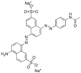 disodium 8-[(4-acetamidophenyl)azo]-5-[(4-amino-7-sulphonatonaphthyl)azo]naphthalene-2-sulphonate Structure