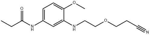 N-[3-[[2-(2-cyanoethoxy)ethyl]amino]-4-methoxyphenyl]propionamide Struktur