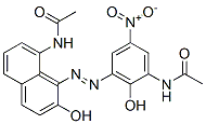 N-[3-[[8-(アセチルアミノ)-2-ヒドロキシ-1-ナフタレニル]アゾ]-2-ヒドロキシ-5-ニトロフェニル]アセトアミド 化学構造式