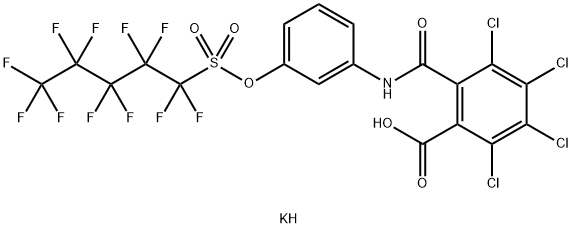 2,3,4,5-四氯-6-[[[3-[[(十一氟戊基)磺酰基]氧]苯基]氨基]羰基]苯甲酸单钾盐 结构式
