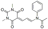 N-phenyl-N-[3-(tetrahydro-1,3-dimethyl-2,4,6-trioxo-5(2H)-pyrimidinylidene)-1-propenyl]acetamide Struktur