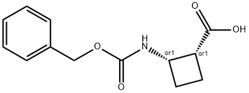 CIS-2-ベンジルオキシカルボニルアミノシクロブタンカルボン酸 化学構造式