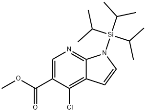 4-氯-1- [三(丙-2-基)甲硅烷基] -1H-吡咯并[2,3-B]吡啶-5-甲酸甲酯 结构式