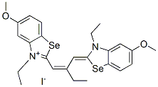 3-ethyl-2-[2-[(3-ethyl-5-methoxy-3H-benzoselenazol-2-ylidene)methyl]but-1-enyl]-5-methoxybenzoselenazolium iodide Struktur