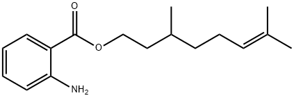 2-アミノ安息香酸3,7-ジメチル-6-オクテニル 化学構造式