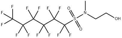 1,1,2,2,3,3,4,4,5,5,6,6,6-トリデカフルオロ-N-(2-ヒドロキシエチル)-N-メチル-1-ヘキサンスルホンアミド 化学構造式