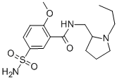 N-[(1-プロピル-2-ピロリジニル)メチル]-5-スルファモイル-2-メトキシベンズアミド 化学構造式