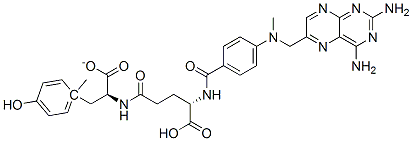 1-methyl N-[N-[4-[[(2,4-diaminopteridin-6-yl)methyl]methylamino]benzoyl]-L-gamma-glutamyl]-L-tyrosinate Structure