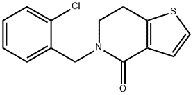 チクロピジン関連化合物B (5-(2-CHLOROBENZYL)-4-OXO-4,5,6,7-TETRAHYDROTHIENO-[3,2-C]PYRIDINE) 化学構造式