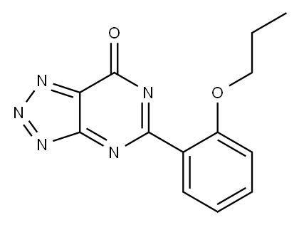 5-(2-プロポキシフェニル)-7H-1,2,3-トリアゾロ[4,5-d]ピリミジン-7-オン 化学構造式