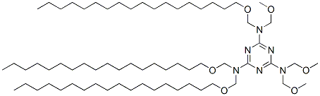 tris(methoxymethyl)tris[(octadecyloxy)methyl]-1,3,5-triazine-2,4,6-triamine Struktur