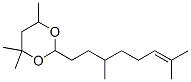 2-(3,7-dimethyloct-6-enyl)-4,4,6-trimethyl-1,3-dioxane Struktur