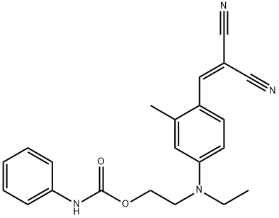 2-[4-(2,2-dicyanovinyl)-N-ethyl-3-methylaniline]ethyl carbanilate Struktur