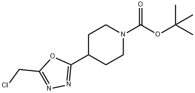 4-(5-(氯甲基)-1,3,4-噁二唑-2-基)哌啶-1-羧酸叔丁酯, 685828-39-1, 结构式