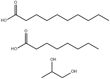 Decanoic acid, mixed diesters with octanoic acid and propylene glycol Struktur