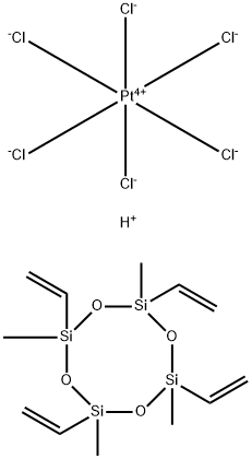 白金(0)-2,4,6,8-テトラメチル-2,4,6,8-テトラビニルシクロテトラシロキサン錯体(PT 1.7%) 化学構造式