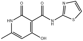 3-Pyridinecarboxamide,1,2-dihydro-4-hydroxy-6-methyl-2-oxo-N-2-thiazolyl- Struktur
