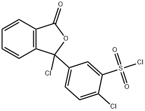 2-chloro-5-(1-chloro-1,3-dihydro-3-oxo-1-isobenzofuranyl)benzenesulphonyl chloride, 68592-11-0, 结构式
