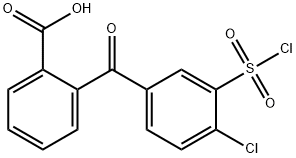 2-[4-クロロ-3-(クロロスルホニル)ベンゾイル]安息香酸 化学構造式