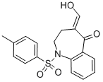 1,2,3,4-TETRAHYDRO-4-(HYDROXYMETHYLENE)-1-[(4-METHYLPHENYL)SULFONYL]-5H-1-BENZAZEPIN-5-ONE Struktur