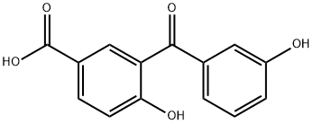 4-ヒドロキシ-3-(3-ヒドロキシベンゾイル)安息香酸 化学構造式