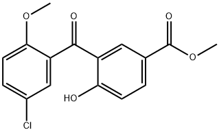3-(5-Chloro-2-methoxybenzoyl)-4-hydroxybenzoic acid methyl ester Struktur