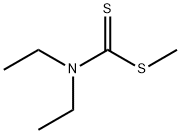 S-甲基N,N二乙基二硫代氨基甲酸, 686-07-7, 结构式