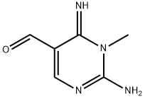 5-Pyrimidinecarboxaldehyde,  2-amino-1,6-dihydro-6-imino-1-methyl- Structure