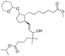 Prost-13-ene-1,20-dioic acid, 15-hydroxy-16,16-dimethyl-9-(tetrahydro-2H-pyran-2-yl)oxy-, 1-methyl 20-(1-methylethyl) ester, (13E)-(+-)-|