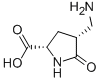 L-Proline, 4-(aminomethyl)-5-oxo-, (4R)- (9CI) Struktur