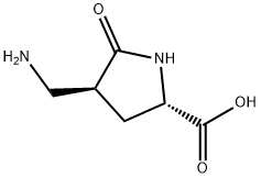 L-Proline, 4-(aminomethyl)-5-oxo-, (4S)- (9CI) 化学構造式
