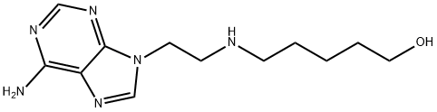 5-{[2-(6-アミノ-9H-プリン-9-イル)エチル]アミノ}-1-ペンタノール 化学構造式