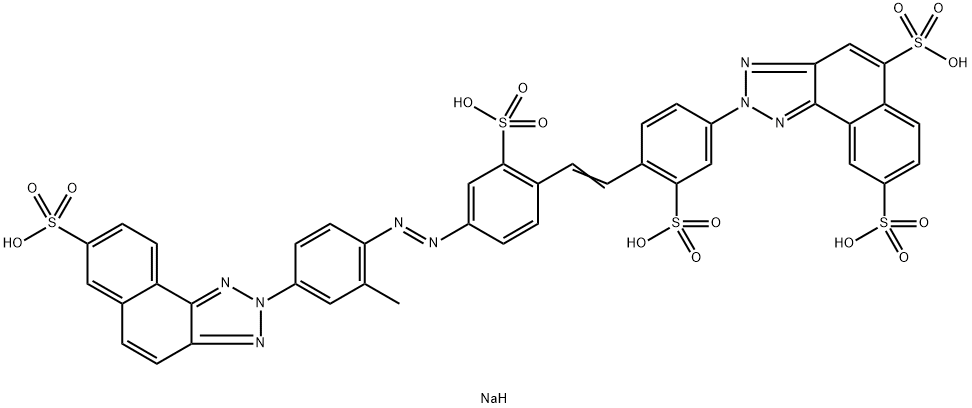 2-[4-[2-[4-[[2-Methyl-4-(7-sulfo-2H-naphtho[1,2-d]triazol-2-yl)phenyl]azo]-2-sulfophenyl]ethenyl]-3-sulfophenyl]-2H-naphtho[1,2-d]triazole-5,8-disulfonic acid pentasodium salt 结构式