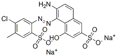 disodium 6-amino-5-[(5-chloro-4-methyl-2-sulphonatophenyl)azo]-4-hydroxynaphthalene-2-sulphonate Structure