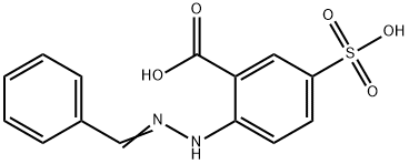 2-(2-Benzylidenehydrazino)-5-sulfobenzoic acid Struktur