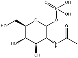 N-乙酰氨基葡萄糖-1-磷酸, 6866-69-9, 结构式