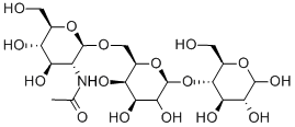4-O-(6-O-[2-ACETAMIDO-2-DEOXY-BETA-D-GLUCO-PYRANOSYL]-BETA-D-GALACTO-PYRANOSYL)-D-GLUCO-PYRANOSE Struktur