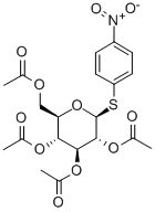 4'-Nitrophenyl-2,3,4,6-tetra-O-acetyl-1-thio-β-D-glucopyranosid 结构式