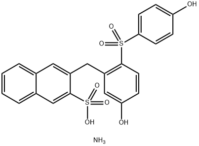 2-Naphthalenesulfonic acid, 3-[[5-hydroxy-2-[(4-hydroxyphenyl) sulfonyl]phenyl]methyl]-, monoammonium salt Struktur