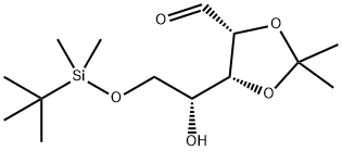 5-O-(T-ブチルジメチルシリル)-2,3-O-イソプロピリデン-D-リボフラノース 化学構造式