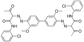2,2'-[(3,3'-dimethoxy[1,1'-biphenyl]-4,4'-diyl)bis(azo)]bis[N-(2-chlorophenyl)-3-oxobutyramide]  Struktur